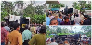 എറണാകുളത്ത് ടൂറിസ്റ്റ് ബസ് അപകടം: 35 പേര്ക്ക് പരിക്ക്